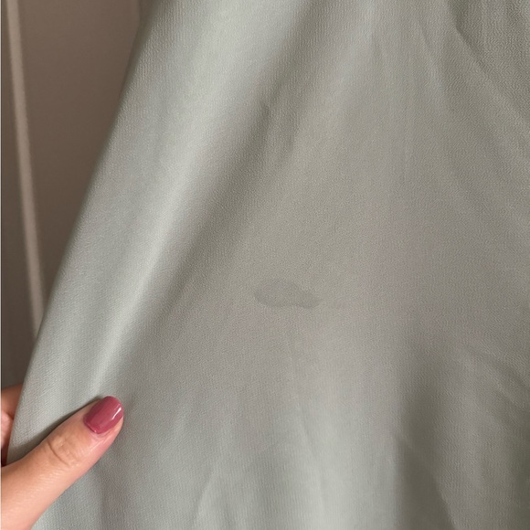 Azazie Lupe Agave Green A-Line Scoop Blouson Chiffon Maxi Bridesmaid Dress A16 - Picture 11 of 12